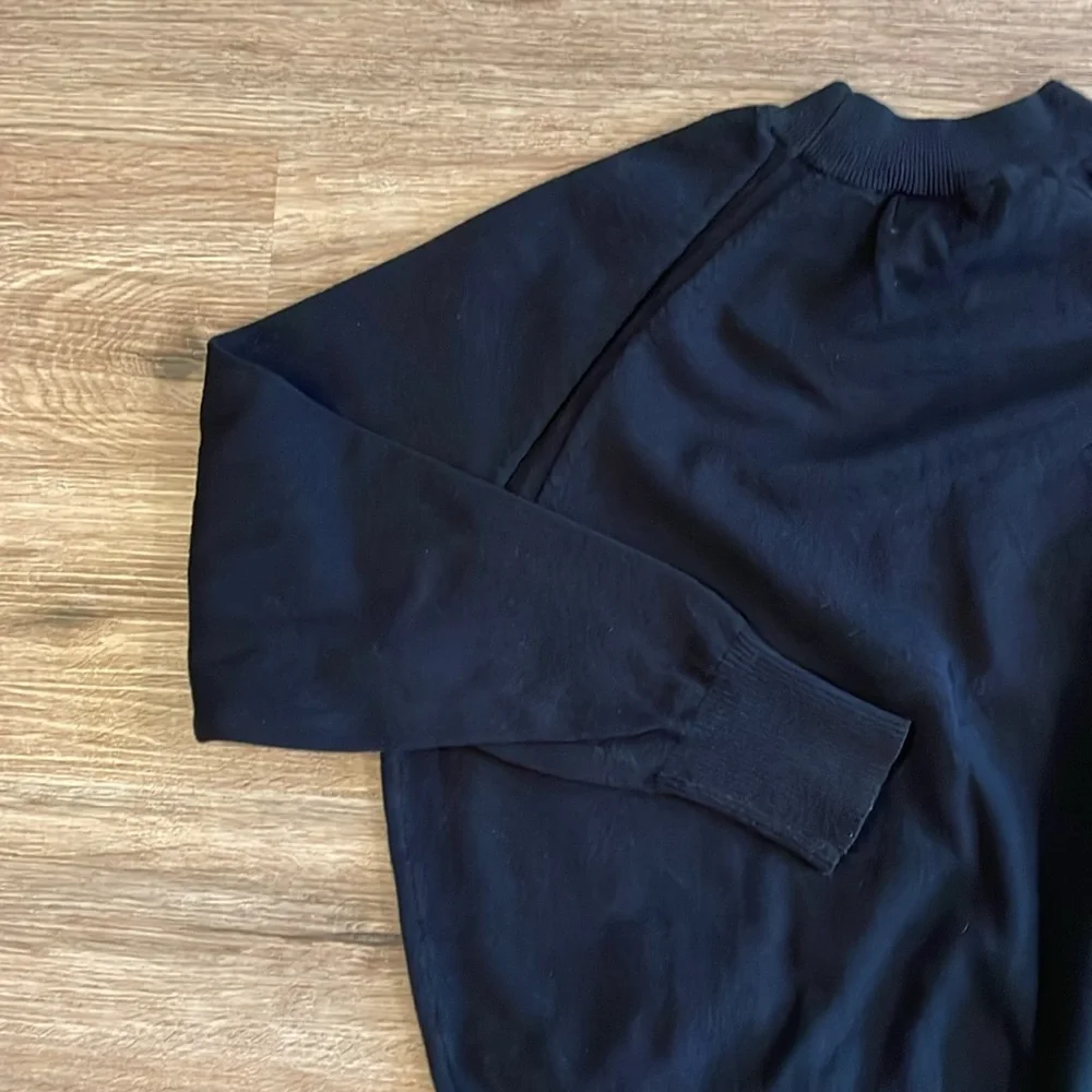 A New Day Black Crewneck Sweater with Ribbed Cuff Detail
